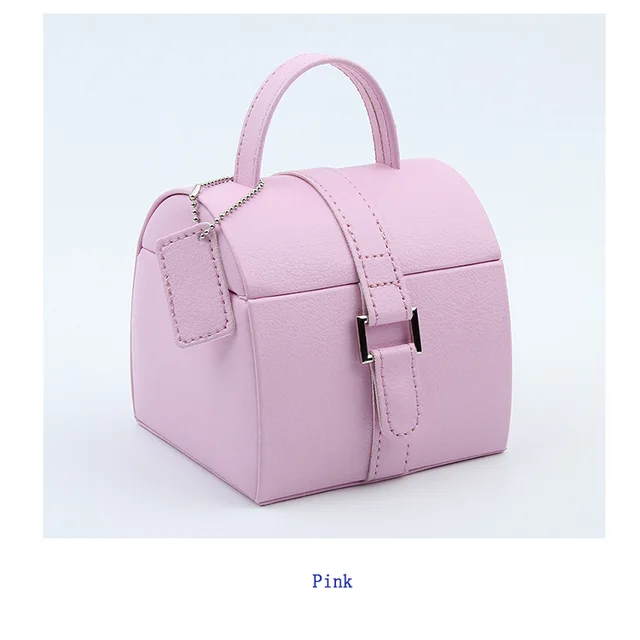 Carrying Type Jewelry Box Small Portable Jewelry Box High End Jewelry Luggage Pink - Shop at LoveMi