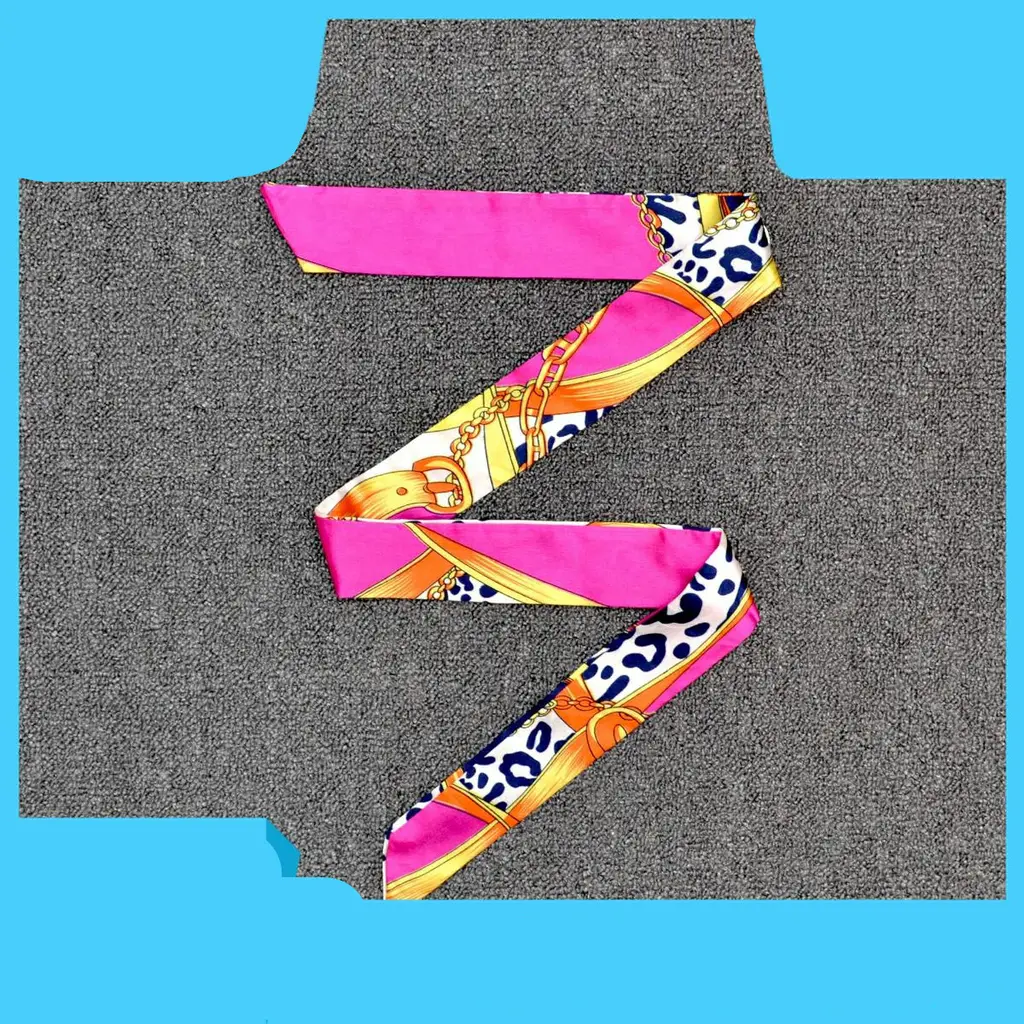 Trendy Handbags Tie Wrap Handle Silk Scarf - U