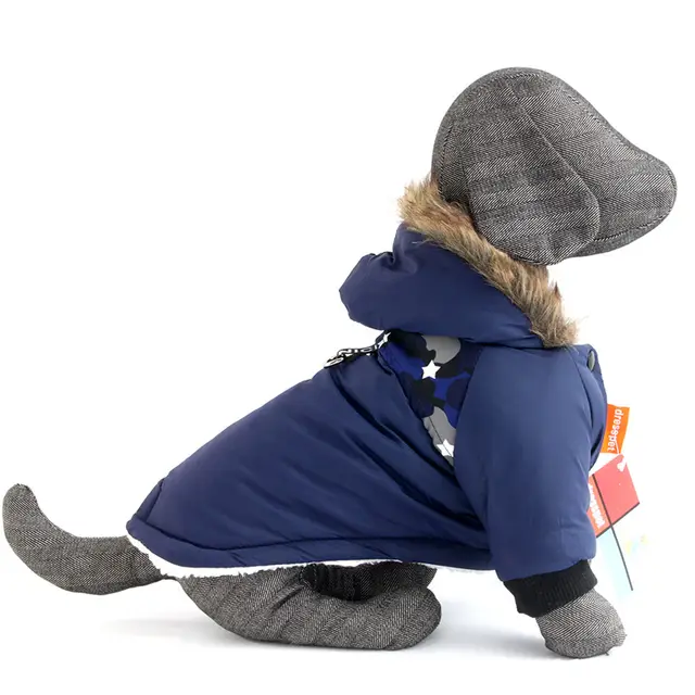 Dog Autumn And Winter Clothes Vest Hoodie Two Legged Plush Jacket Warm Coat Jacket Blue - Shop at LoveMi
