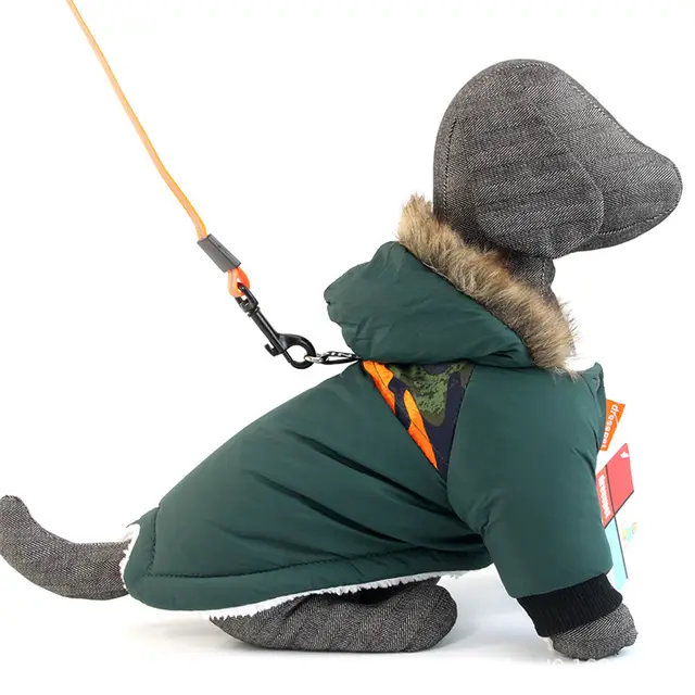 Dog Autumn And Winter Clothes Vest Hoodie Two Legged Plush Jacket Warm Coat Jacket Green - Shop at LoveMi