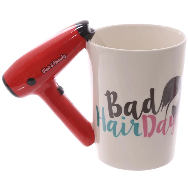 Creative Ceramic Hair Dryer Mug Ladies Tool Hair Dryer Hair Salon Bathroom Decor Vanity Decor Coffee Cup Hairdresser Gift - Shop at LoveMi