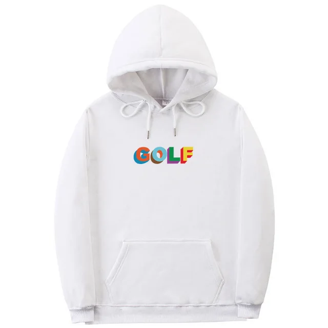 Plus Fleece Long Sleeved Trendy Tyler The Creator Golfed Wang Sweater White - Shop at LoveMi