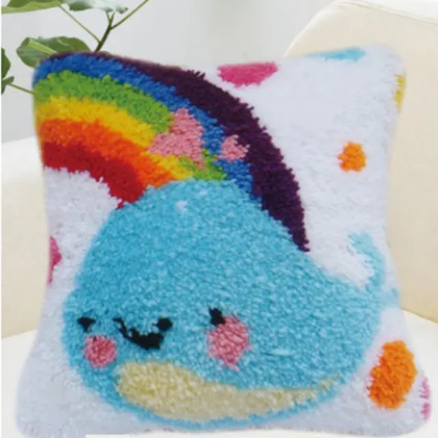 Carpet Embroidered Pillow Thick Wool Three Dimensional Cross Stitch Pillow - Shop at LoveMi