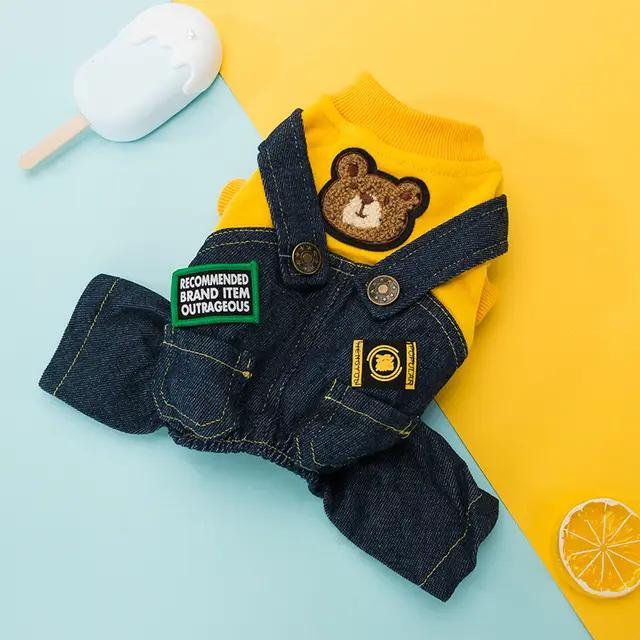 Cute Puppy Four legged Pet Clothes Yellow - Shop at LoveMi