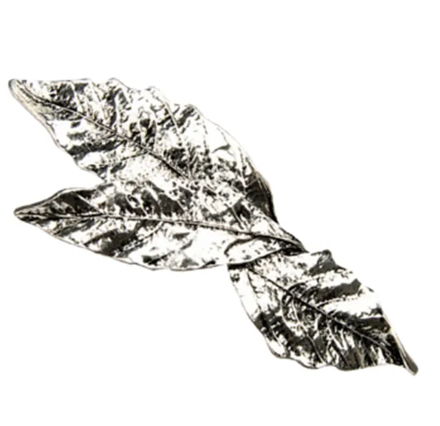Retro Tree Leaf Hairpin European and American Spring Clip With Bangs Silver - Shop at LoveMi