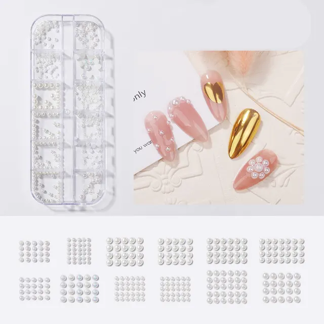 Shell Piece Diamond Rhinestone Decoration Pearl Butterfly Nail Sticker - Shop at LoveMi