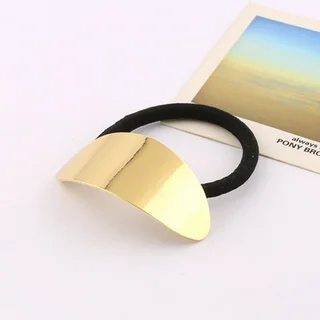 Headdress Simple Temperament Metal Smooth Leather Hair Loop - Gold