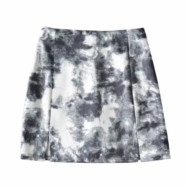 Suede Tie Dye Skirt Women Black - Shop at LoveMi