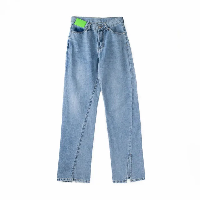 Fluorescent Lizard Skin Twisted Slit Jeans Lady Blue - Shop at LoveMi
