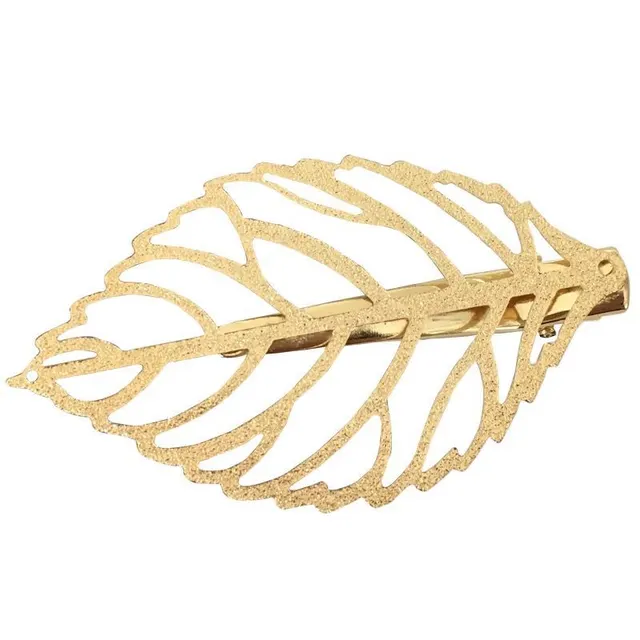European And American Retro Hollow Leaf Clip Side Clip Gold - Shop at LoveMi