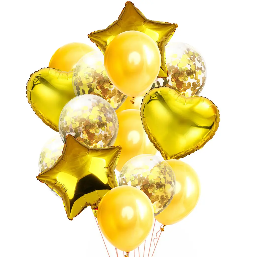 Mixed Colour Rose Gold Paper Balloon Transparent Gold Paper Balloon - Gold