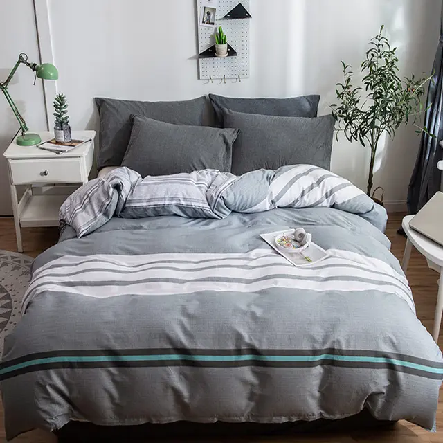 Cotton Twill Printed Quilt Cover Bed Sheet Pillowcase Cotton Four piece Single Quilt Cover Hair H - Shop at LoveMi