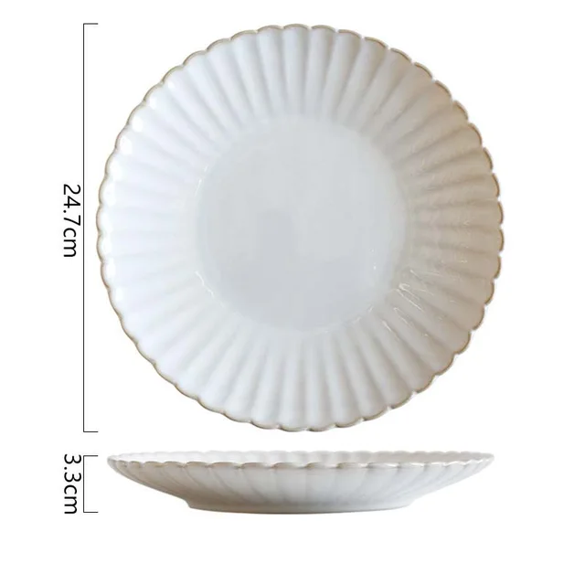 Simple Lace Kiln Glazed Ceramic Tableware Dish J - Shop at LoveMi