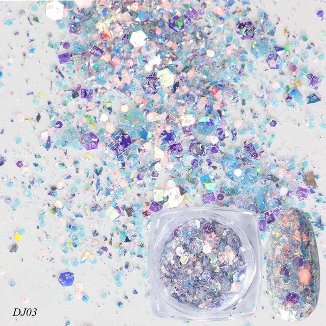 Nail Art Glitter 12 Color Light Change Onion Pink Symphony Glitter Sequin - Shop at LoveMi