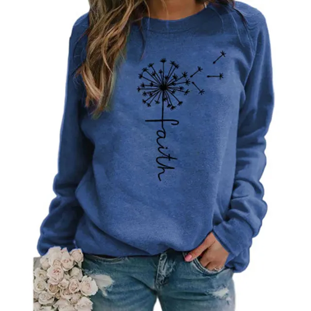 AVERY Modernes Sweatshirt mit Druck Blue - Shop at LoveMi