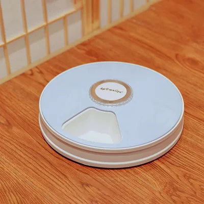 Pet Automatic Round Timing Feeder with 6 Grids Voice Recorder Blue - Shop at LoveMi