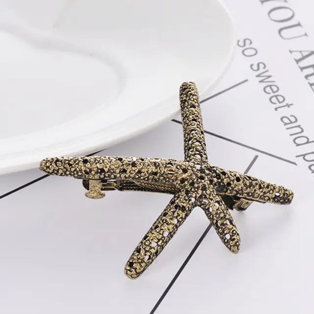 Fashion Retro Starfish Pearl Metal Hairpin Jewelry - Shop at LoveMi