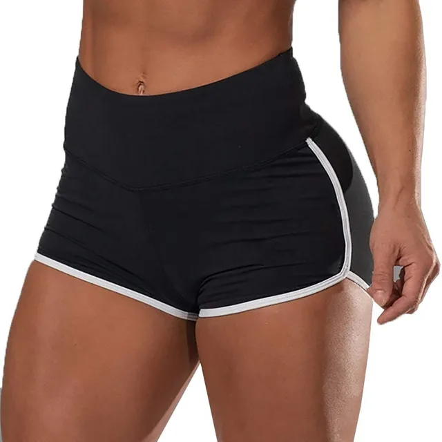 Sexy Solid Color High Waist Sports Running Tight Hip Shorts Black - Shop at LoveMi