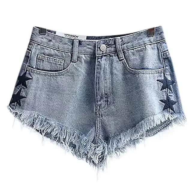 Denim shorts, high waist, thin hips, super short hot pants trend Blue - Shop at LoveMi