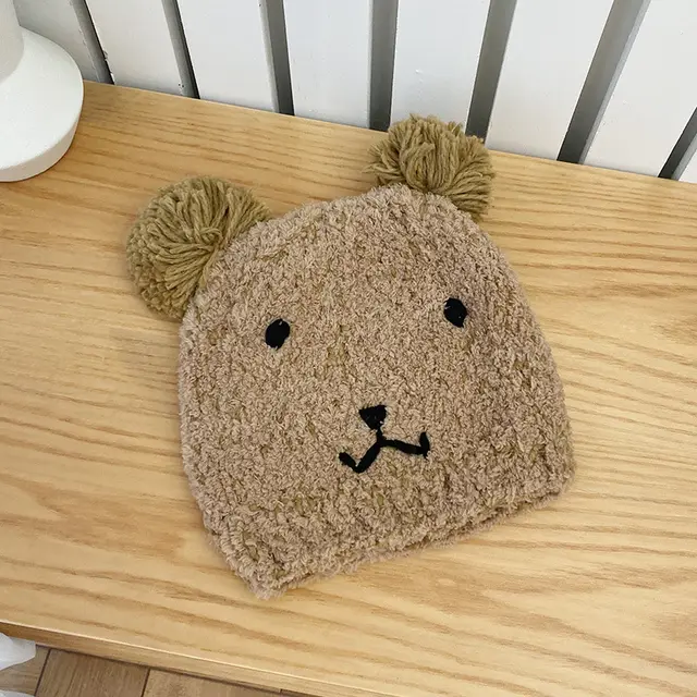 Cute Bear Plush Hat In Autumn And Winter Khaki - Shop at LoveMi