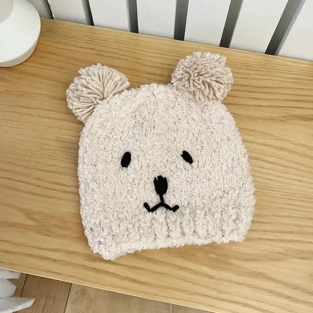 Cute Bear Plush Hat In Autumn And Winter Pink - Shop at LoveMi