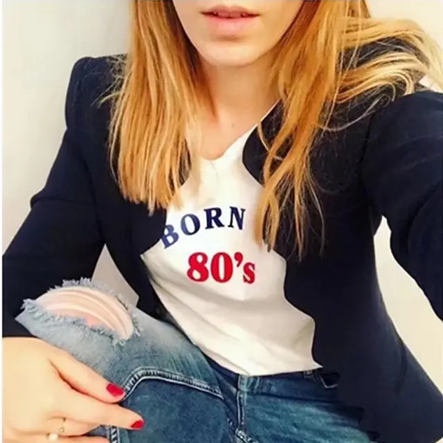 Letter Print Loose Round Neck Short Sleeve T shirt Women All match - Shop at LoveMi