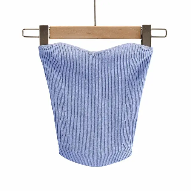 In Summer Wear A Stretch Knit Wrap Chest Blue - Shop at LoveMi