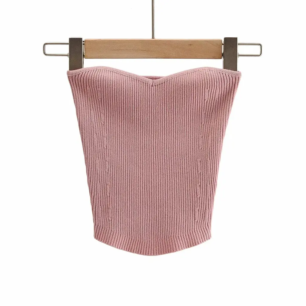 In Summer Wear A Stretch Knit Wrap Chest - Pink