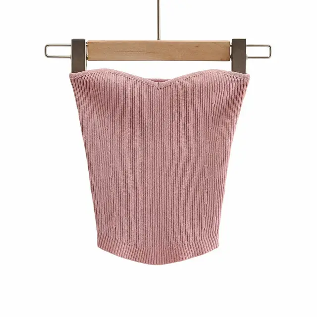 In Summer Wear A Stretch Knit Wrap Chest Pink - Shop at LoveMi