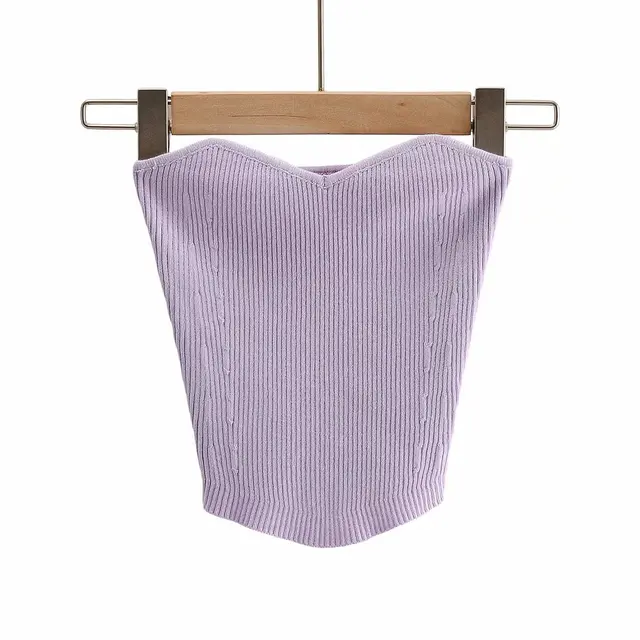 In Summer Wear A Stretch Knit Wrap Chest Purple - Shop at LoveMi