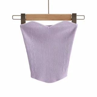 In Summer Wear A Stretch Knit Wrap Chest - Purple