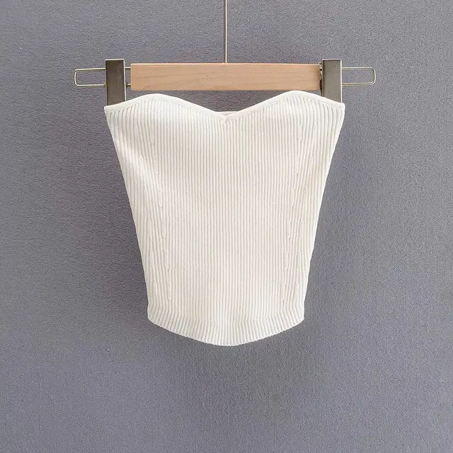 In Summer Wear A Stretch Knit Wrap Chest White - Shop at LoveMi