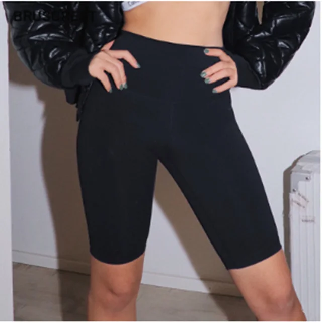 Cotton Cute Basic Mini Biker Shorts Elastic High Waisted Sh Black - Shop at LoveMi