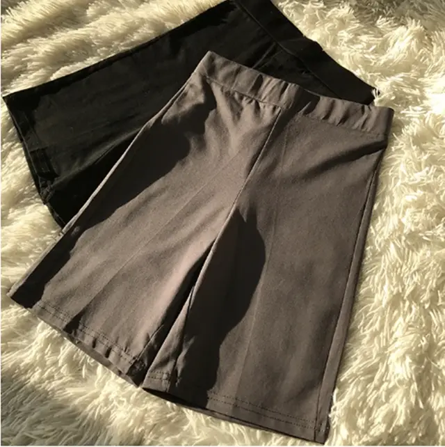 Cotton Cute Basic Mini Biker Shorts Elastic High Waisted Sh Brown - Shop at LoveMi