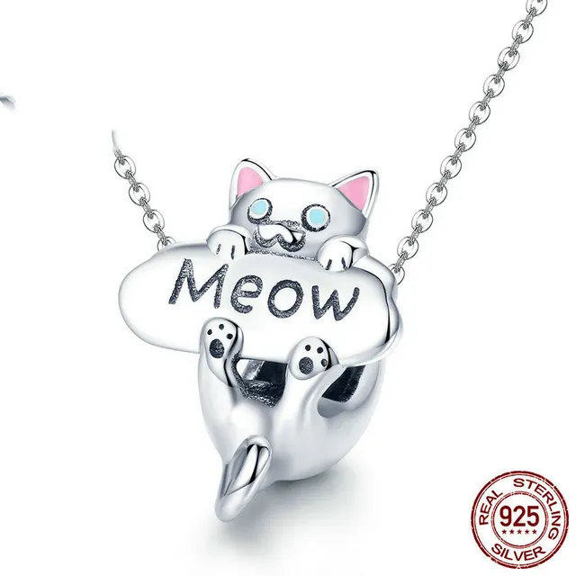 Hot Style Naughty Cat Perfume Bottle Silver Bead Accessories - Shop at LoveMi