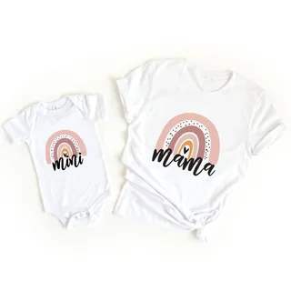 Loose Round Neck Creative Parent-child Outfit short Sleeves