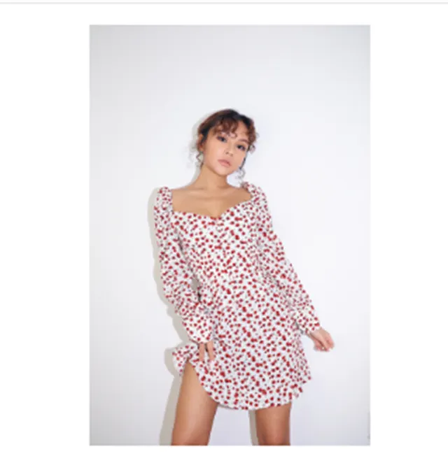 Floral Skirt Female A line Skirt Holiday Style High Waist Pink - Shop at LoveMi