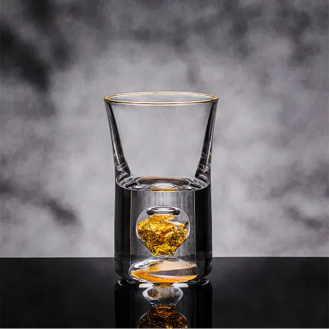 Top Grade White Wine Glass Inlaid With Gold Foil - Shop at LoveMi