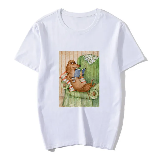 Cute Cartoon Animal Print Short Sleeve T Shirt For Lovers D - Shop at LoveMi