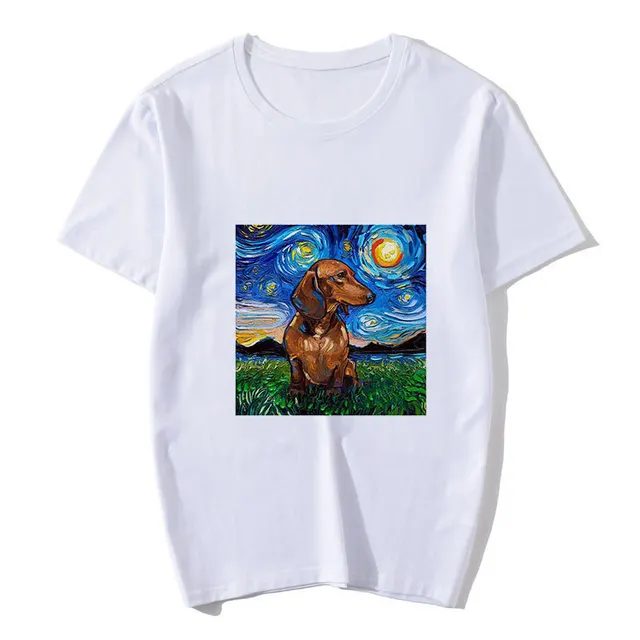 Cute Cartoon Animal Print Short Sleeve T Shirt For Lovers G - Shop at LoveMi