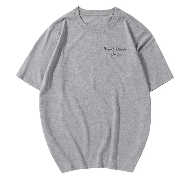 Loose Cotton All Match Trend Fashion Short Sleeves Grey - Shop at LoveMi