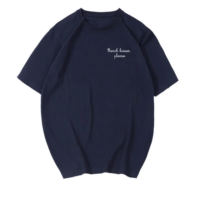 Loose Cotton All Match Trend Fashion Short Sleeves Navy Blue - Shop at LoveMi