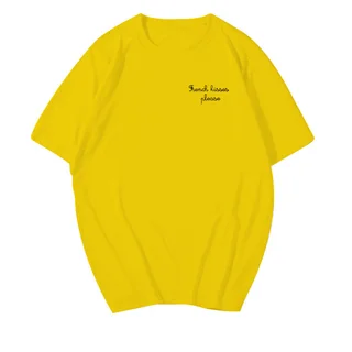 Loose Cotton All-Match Trend Fashion Short Sleeves - Yellow