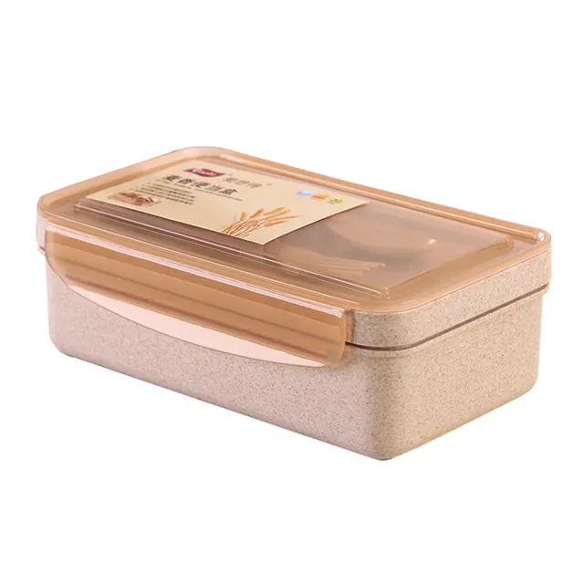 Squared Box With Wheat Colored Fork And Spoon Chopsticks Beige - Shop at LoveMi