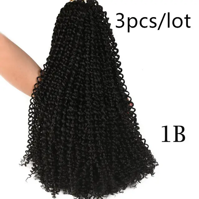 Passion Twist Crochet Braids Spring Twist Hair Extensions Black3Pcs - Shop at LoveMi