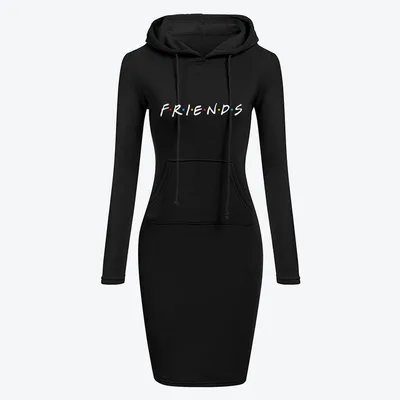Autumn Winter Women Hoodies Sweatshirts Long sleeved Dress Black - Shop at LoveMi