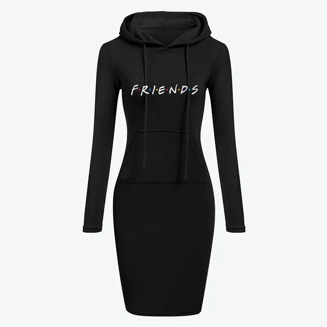 Autumn Winter Women Hoodies Sweatshirts Long sleeved Dress Black - Shop at LoveMi