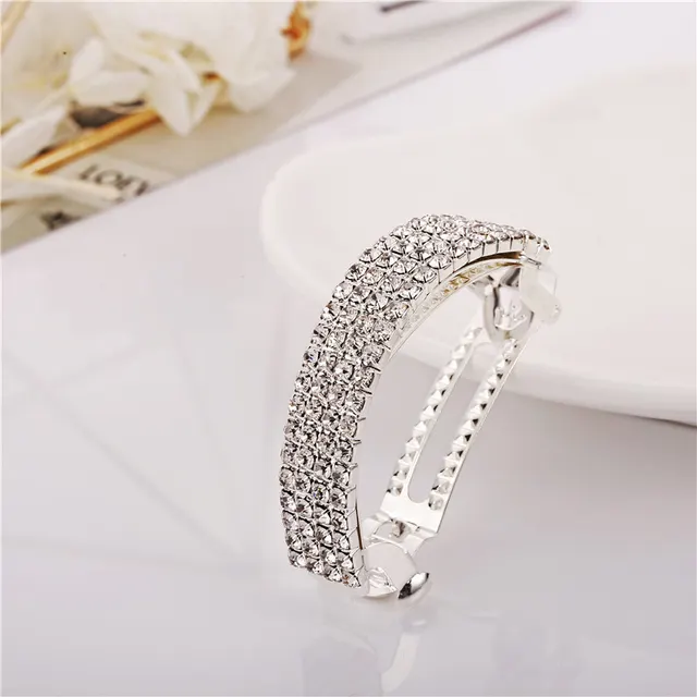 Korean New Women's Water Drill Horsetail Clip Silver - Shop at LoveMi