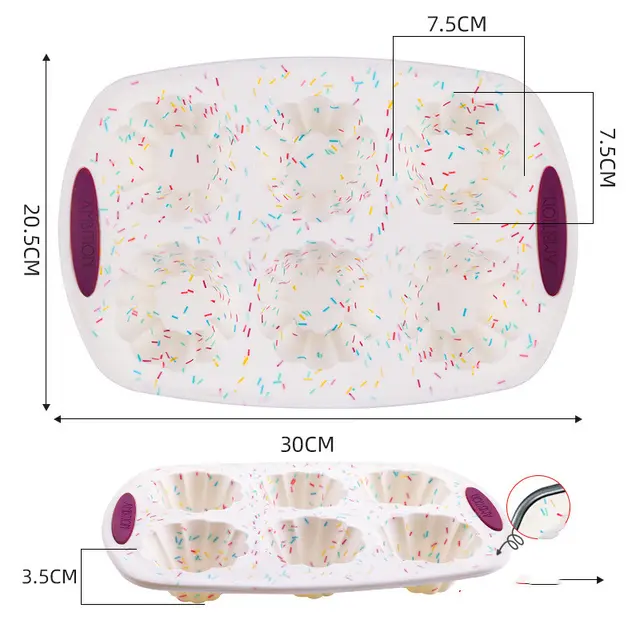 Platinum Silicone Toast Mold Six Hole Cake G - Shop at LoveMi
