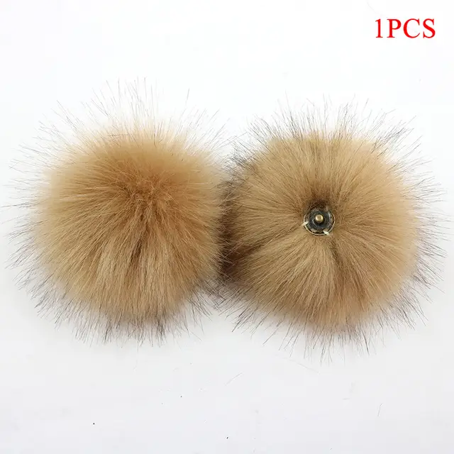 Artificial Fur Ball Imitated Fox fur Ball Fashion Hat Ball Fake Fur Ball Diy Jewelry Accessories Light Brown - Shop at LoveMi